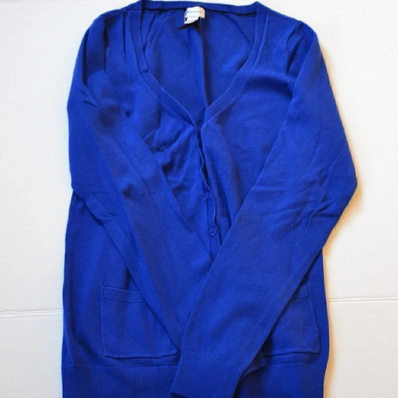 Royal Blue  Button Up Cardigan - Picture 1 of 6